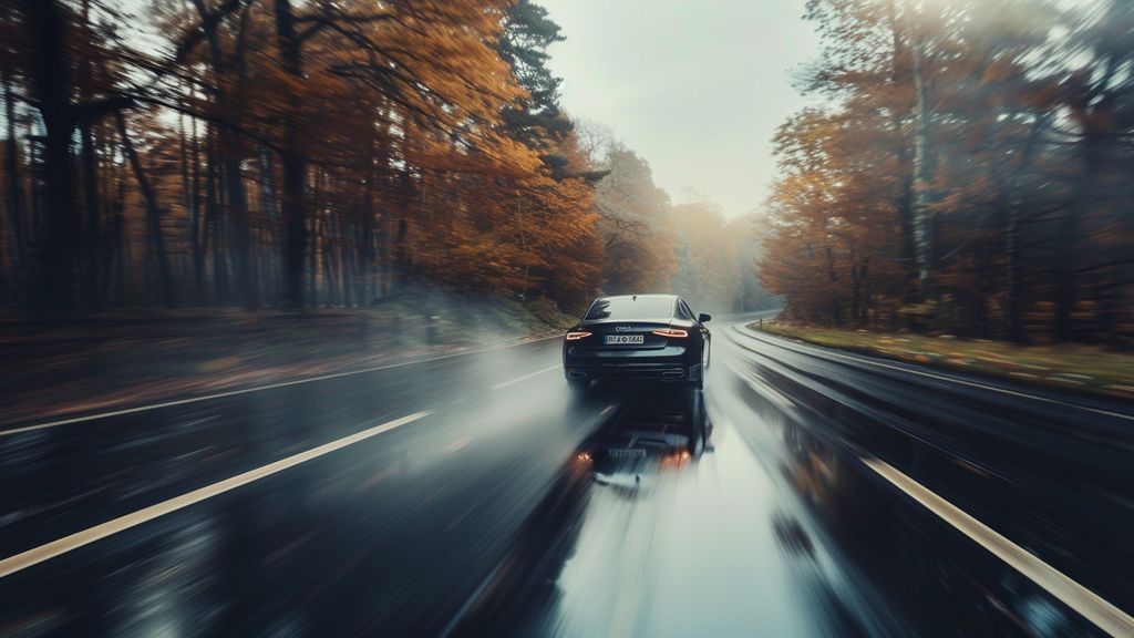 Image of a car driving on a road to show different driving conditions